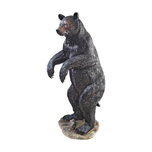 Almost Life Size Grizzly Bear Huge Statue Black Hunter Paw Sculptures